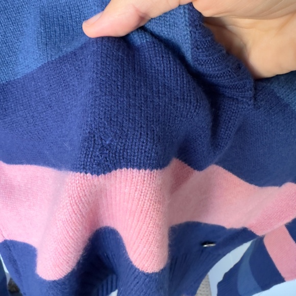 Chanel 2013 Cashmere V-Neck Cropped Sweater – Blue & Pink Striped – Size 40 - Picture 5 of 7